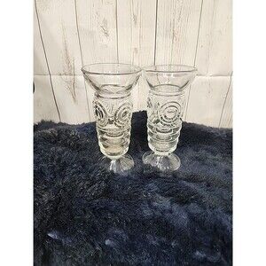 1930s Mondae Siren 7.5" Clear Glass Ice Cream Soda Fountain Pedestal glass VTG.